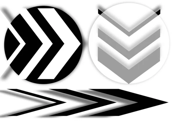 Karalama Çizimleri Çeşitli Geometrik Şekiller Beyaz Siyah Renkler Yüksek Kalite — Stok fotoğraf