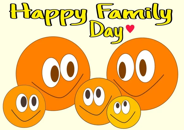 happy family day card, emoticon family with the inscription , international holiday family day. High quality photo