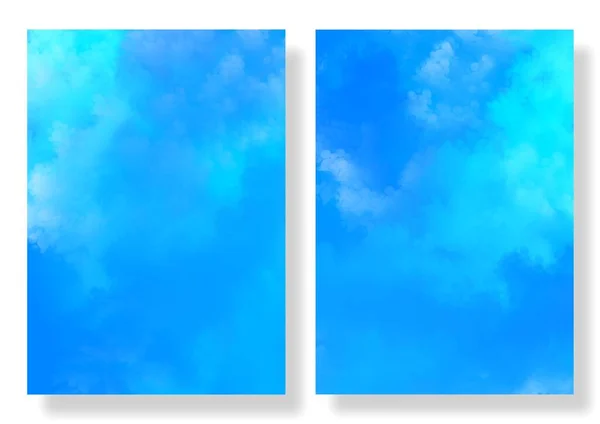 グラデーションの雲の背景のセット 明るいカラフルな色 モダンなデザインのシンプルなカバー ブルーカラーの抽象イラスト 高品質の写真 — ストック写真