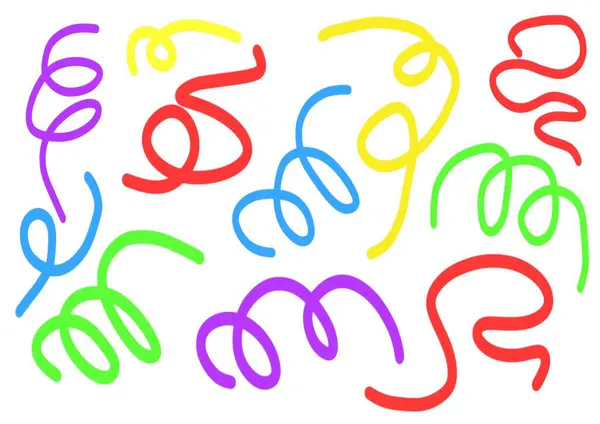 Set Different Multi Colored Doodles Illustration High Quality Photo — Stock Photo, Image