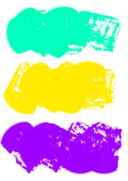 Set Brush Strokes White Background Collection Colored Brush Strokes High — Stock Photo, Image