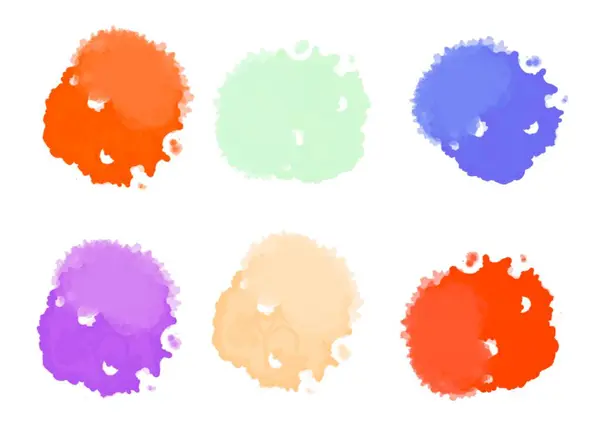 Set Brush Strokes White Background Collection Colored Paint Spots High — Stock Photo, Image