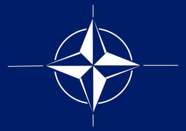 Kuzey Atlantik Antlaşma Örgütü bayrağı. NATO sembolü. İllüzyon. Yüksek kalite fotoğraf