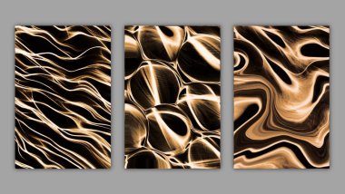 Soyut arka planlar. Kapaklar, broşürler, el ilanları, mobil, çevrimiçi hizmetler, amblemler, logolar için siyah ve altın tasarım şablonları. Yüksek kalite fotoğraf