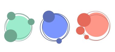 Kırmızı, mavi, yeşil tonlarda yuvarlak soyut simgeler. tasarım için farklı çember geometri tasarımı, tasarım için farklı şekiller çemberi, daire logosu çizimi. Yüksek kalite fotoğraf