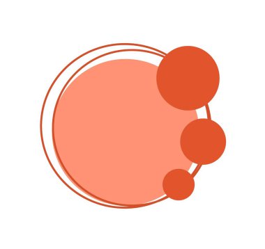 Kırmızı ve turuncu tonlarda yuvarlak soyut simgeler, farklı çember geometri tasarımı, farklı şekiller dairesi, daire logosu. Yüksek kalite fotoğraf