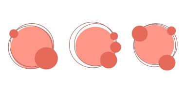 Kırmızı tonda yuvarlak simgeler, farklı çember geometri tasarımları, tasarım için farklı şekillerin dairesi, daire logosu çizimi. Yüksek kalite fotoğraf