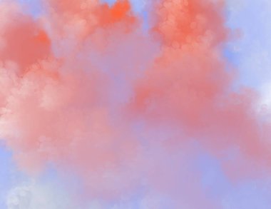 Mavi ve kırmızı renklerde soyut bulutlar. Yüksek kalite fotoğraf