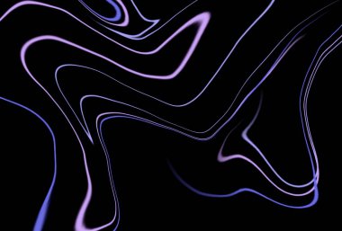 Soyut kıvrımlı arka plan, siyah arkaplanda dalgalı mavi çizgiler. Yüksek kalite fotoğraf
