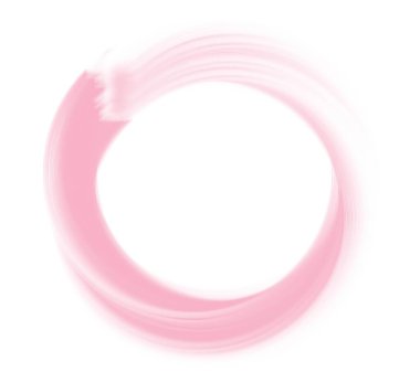 Beyaz arka planda pembe renkli dairesel fırça darbesi, el yapımı elementler, bebek pembe renk, dairesel desen. Yüksek kalite fotoğraf