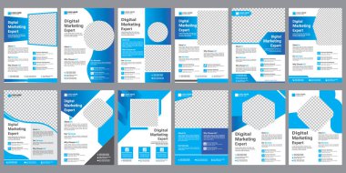 Corporate business flyer template design set, poster, colorful business proposal, promotion, advertise clipart