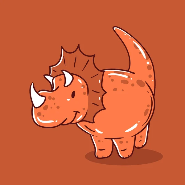 Roztomilý Dinosaurus Kreslený Vektor Ilustrační Grafický Design — Stockový vektor