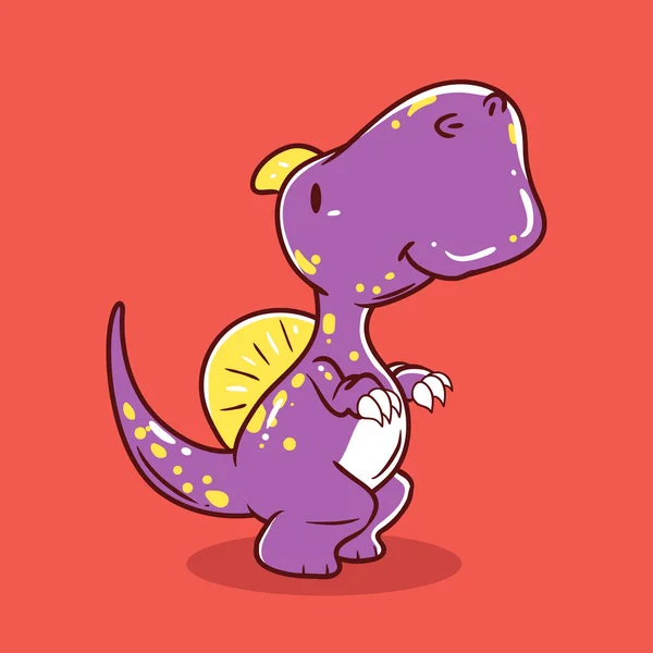 Lindo Dinosaurio Dibujos Animados Vector Ilustración Diseño Gráfico — Vector de stock