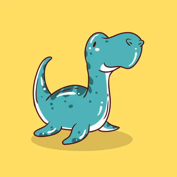 Roztomilý Dinosaurus Kreslený Vektor Ilustrační Grafický Design — Stockový vektor