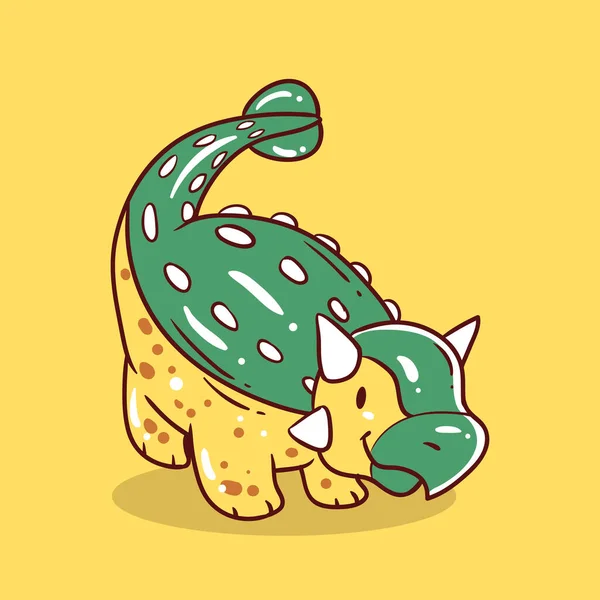 Schattig Dinosaurus Cartoon Vector Illustratie Grafisch Ontwerp — Stockvector