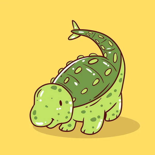 Schattig Dinosaurus Cartoon Vector Illustratie Grafisch Ontwerp — Stockvector
