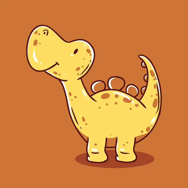 Lindo Dinosaurio Dibujos Animados Vector Ilustración Diseño Gráfico — Vector de stock