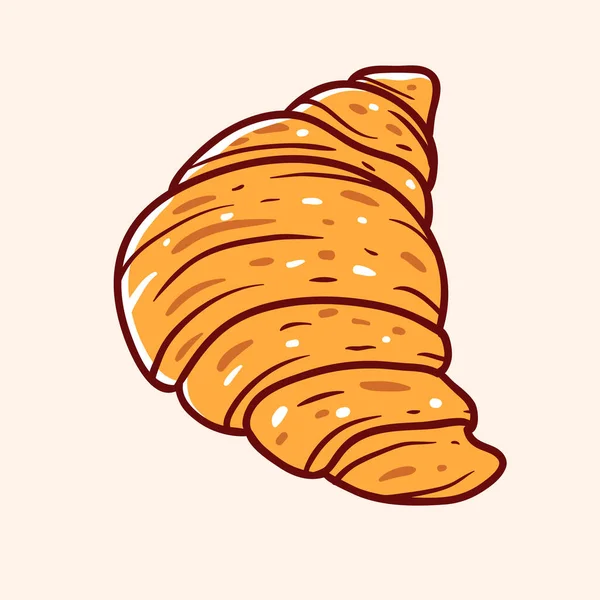 Icona Del Croissant Illustrazione Vettoriale Pasticceria Caffetteria Ristorante Cibo Pane — Vettoriale Stock
