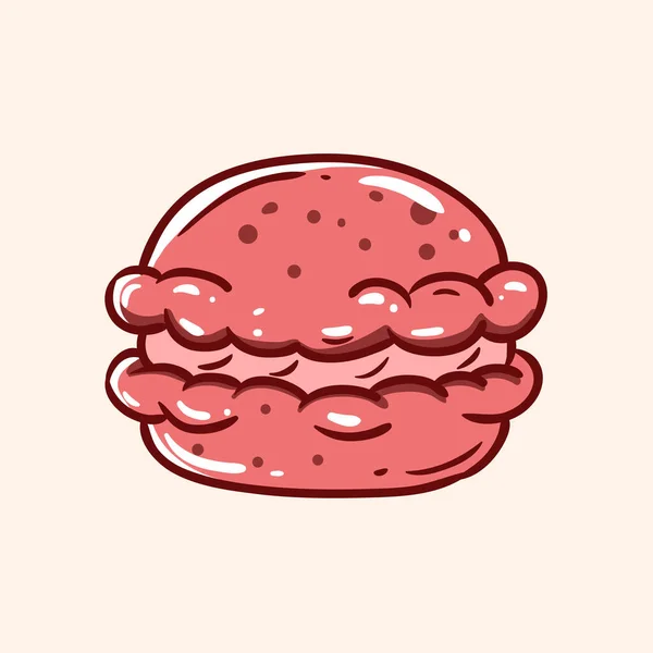 Macarons Von Hand Gezeichnet Dessert Food Vektor Illustration — Stockvektor
