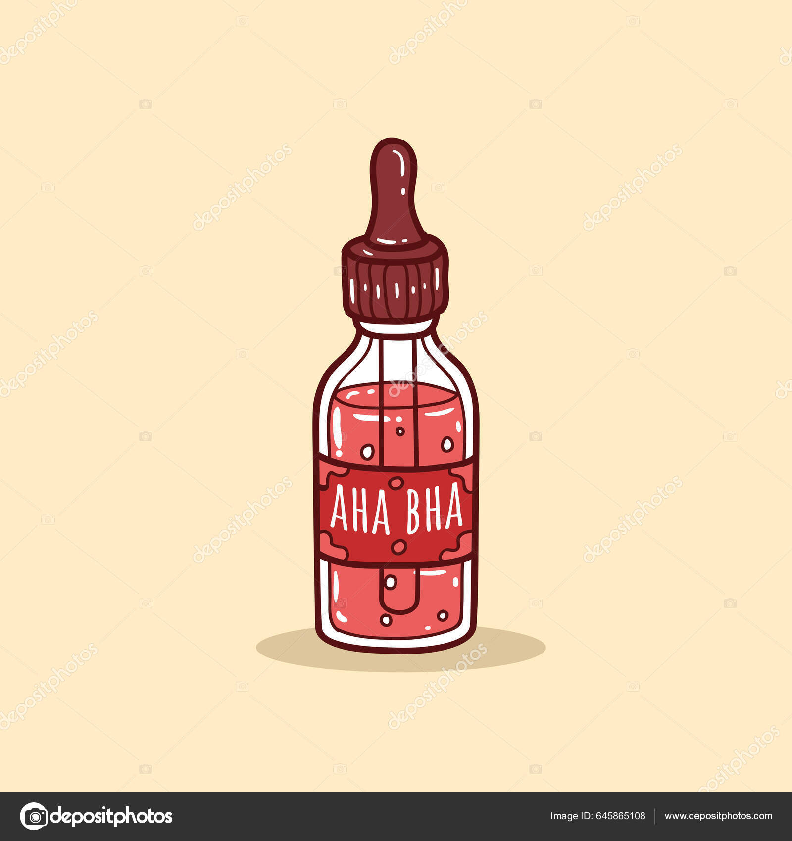 Skincare Aha Bha Dibujado Mano Belleza Del Cuidado Piel Doodle Vector ...