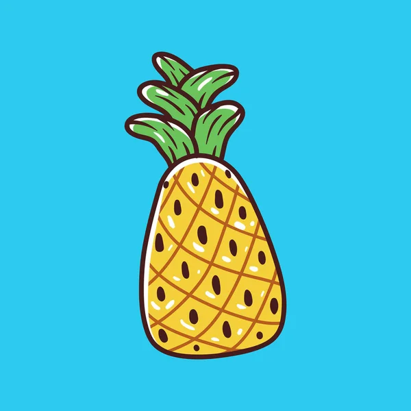 Sommer Handgezeichnetes Element Sommer Ananas Vektor Illustration — Stockvektor