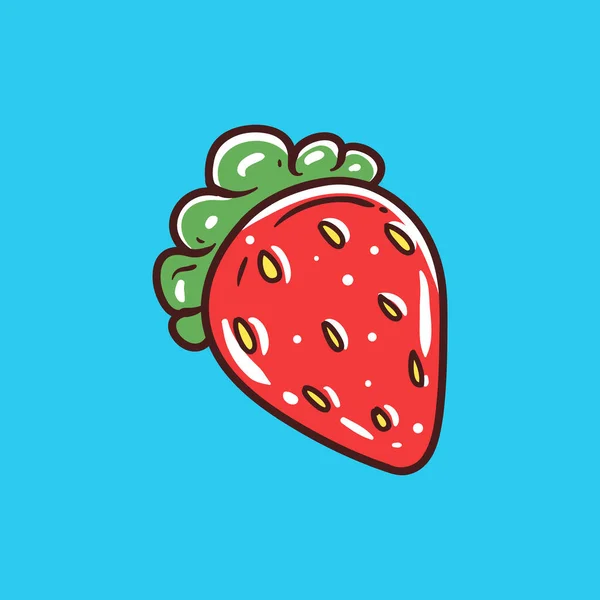 Summer Hand Drawn Element Summer Strawberry Vector Illustration — Stock Vector