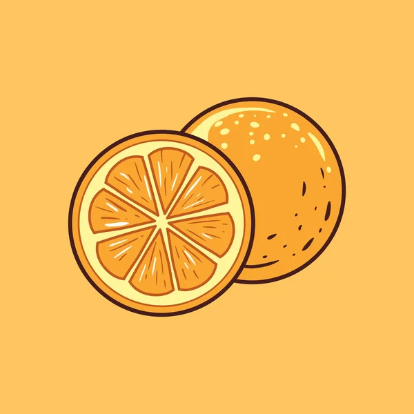 Orangen Zitrusfrüchte Vektor Illustration Flachen Stil — Stockvektor