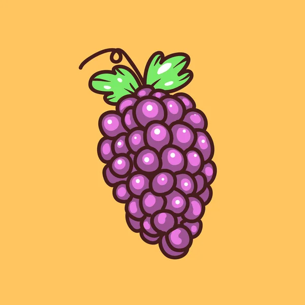 Trauben Frucht Handgezeichnete Vektor Illustration — Stockvektor