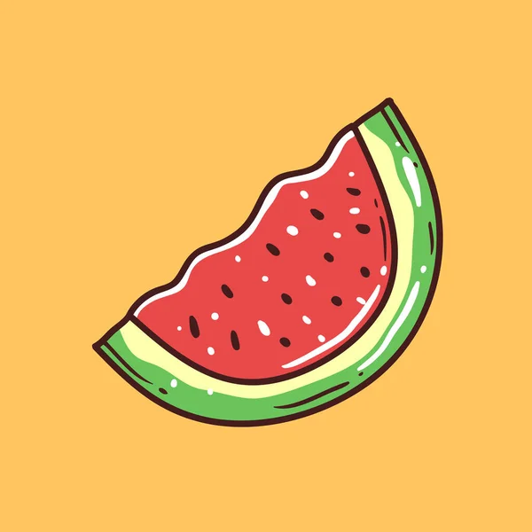Wassermelone Frucht Handgezeichnete Vektorillustration — Stockvektor