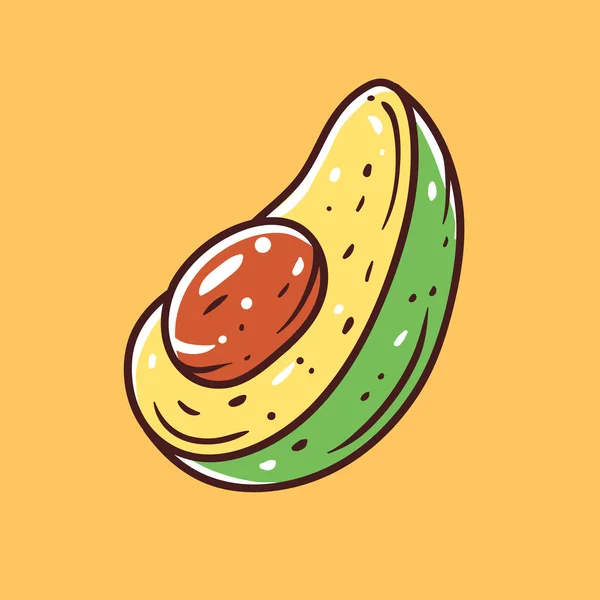 Handgezeichnete Vektorillustration Der Avocadofrucht — Stockvektor