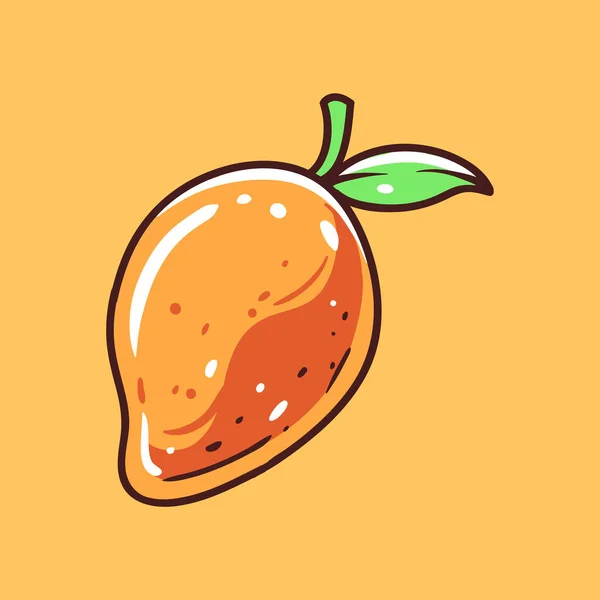Mango Fruta Dibujado Mano Estilo Vector Ilustración — Archivo Imágenes Vectoriales