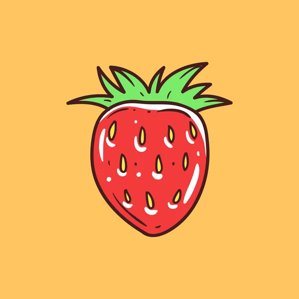 Erdbeerfrucht Handgezeichnete Vektorillustration — Stockvektor