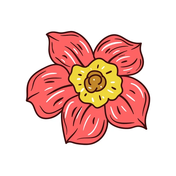 Flores Primavera Dibujadas Mano Ilustración Vectorial Ornamento Floral — Vector de stock