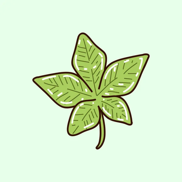 Leaf Art Draw Spring Flower Vector Illustration — 스톡 벡터