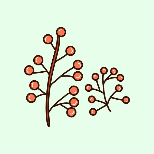 Рисунок Листьев Векторная Иллюстрация Весенних Цветов — стоковый вектор
