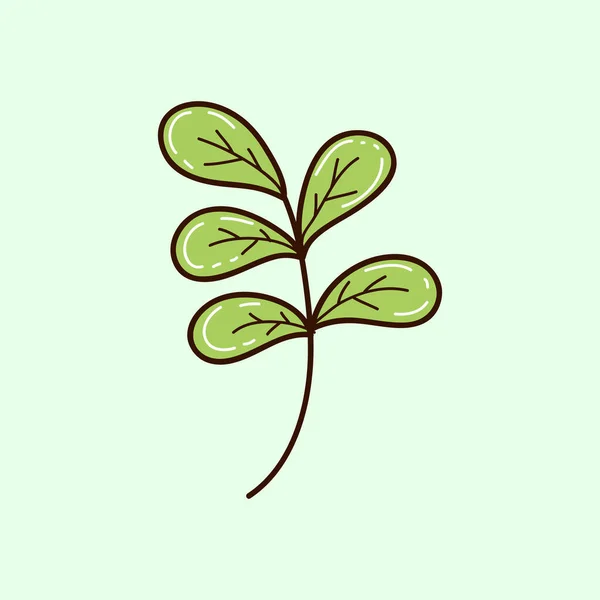 Leaf Art Hand Drawn Spring Flowers Vector Illustration — Stock Vector