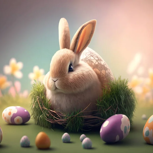 Easter Bunny Eggs Rabbit — Stock Photo, Image