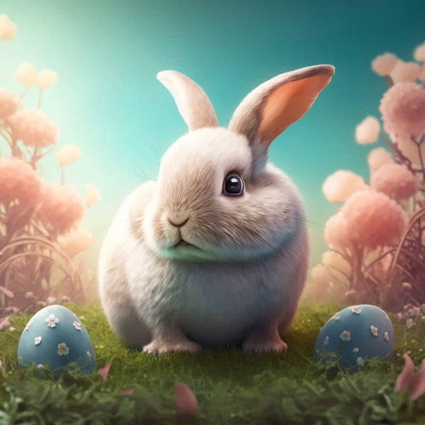 Easter Bunny Eggs Rabbit — Stock Photo, Image