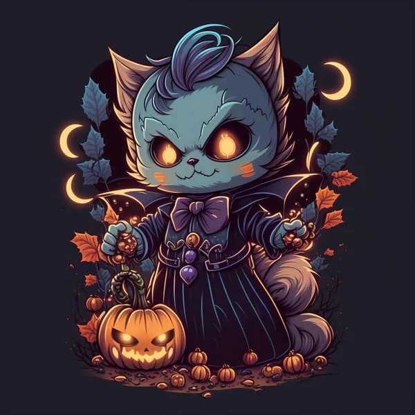 Halloween Tök Egy Boszorkány Kalap Egy Koponya — Stock Fotó