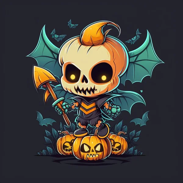 Halloween Tök Egy Kalap Egy Boszorkány — Stock Fotó