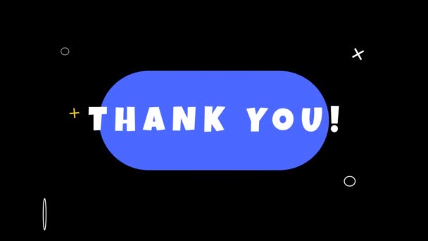 Thank You Lettering Abstract Shapes Black Background — Stock Video