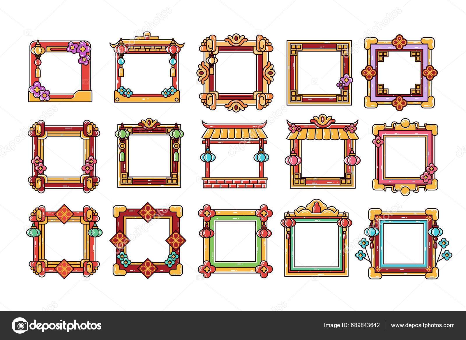 chinese new year frame vector