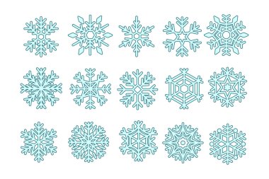 Snowflakes element hand-drawn collection clipart