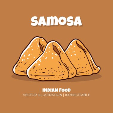 Samosa Hint yemek vektörü çizimi