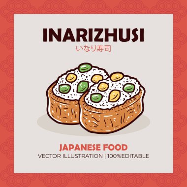 Inarizushi Japanese food vector illustration clipart