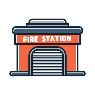 Fire station element vector illustration clipart