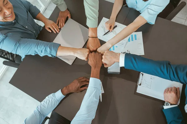 Group Coworkers Stacked Hands Together Concept Corporate Unity High Quality — 스톡 사진