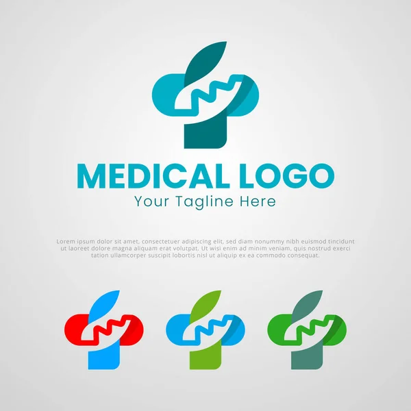Simple Modern Medical Logo Cross Symbol Represents Health Pharmacy Flat — Stock Vector