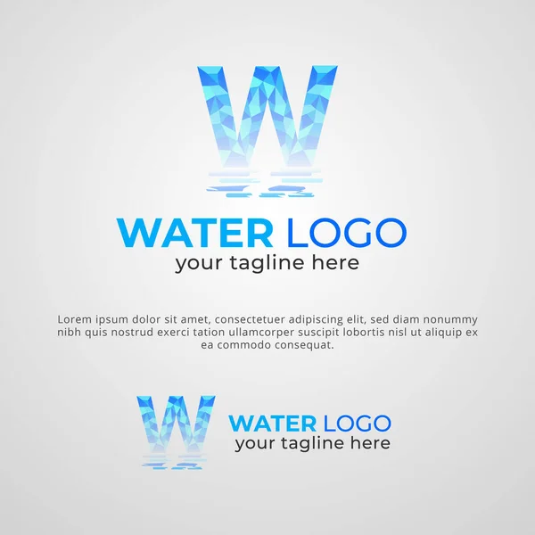 Modèle Logo Marque Letter Water Présente Design Élégant Moderne Avec — Image vectorielle