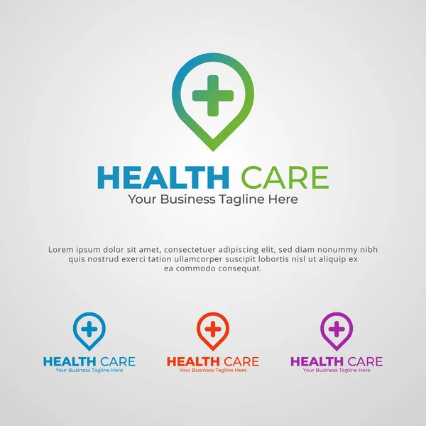 Simple Modern Medical Logo Cross Symbol Representing Health Pharmacy Flat — Stock Vector
